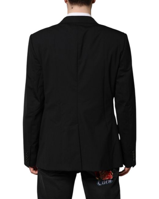 Dolce & Gabbana Black Martini Double Breasted Suit Jacket for men