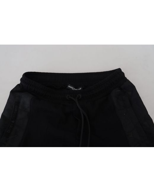 Dolce & Gabbana Black Polyester Skinny Jogger Pants for men