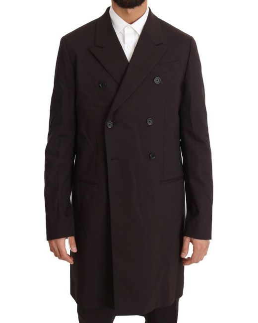 Dolce & Gabbana Black Wool Stretch Long 3 Piece Suit for men