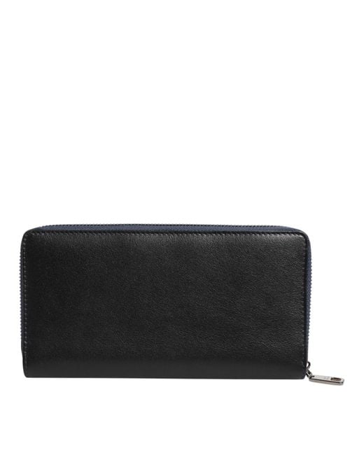 Dolce & Gabbana Black Exotic Leather Continental Clutch Wallet for men