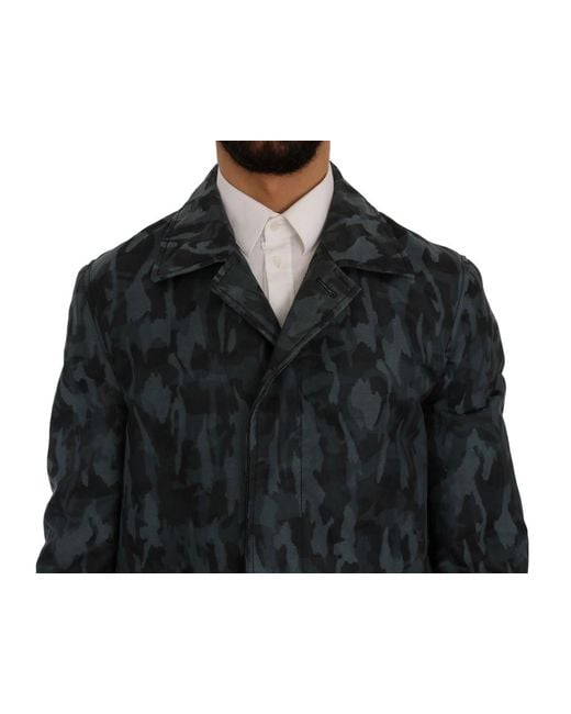 Dolce & Gabbana Black Camouflage Trench for men