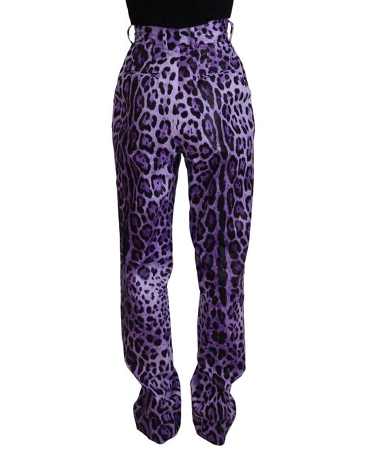 Dolce & Gabbana Blue Elegant High Waist Straight Pant
