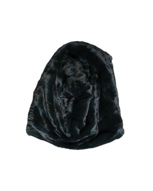 Dolce & Gabbana Black Weasel Fur Beanie Hat