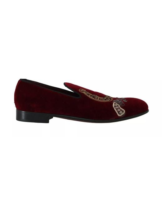 Dolce & Gabbana Velvet Loafers Gun Horseshoe Shoes Cotton in  display picture 3