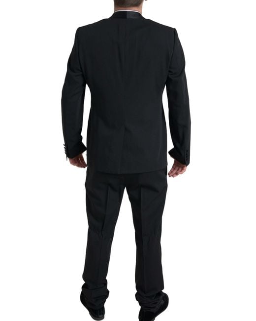 Dolce & Gabbana Black 2 Piece Single Breasted Martini Suit for men