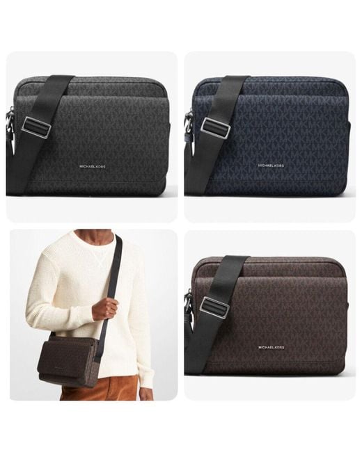 Michael Kors Cooper Mk Signature Pvc Logo Camera Crossbody Messenger