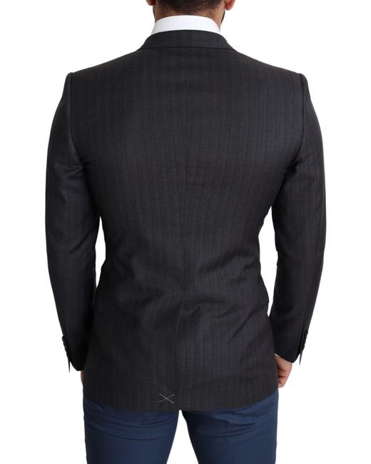 Dolce & Gabbana Blue Wool Single Breasted Coat Martini Blazer for men