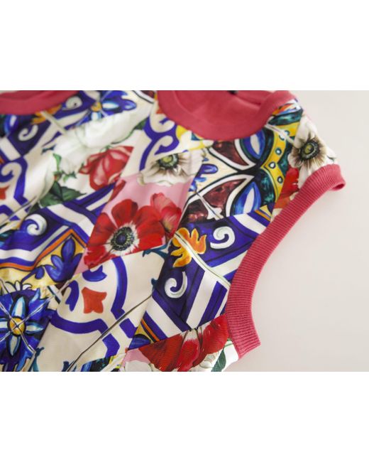 Dolce & Gabbana Red Floral Quilted Sleeveless Top