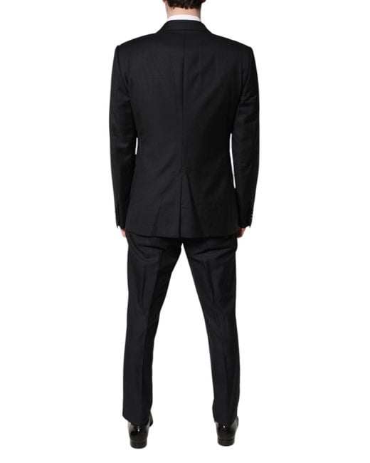 Dolce & Gabbana Black Double Breasted Formal 3 Piece Suit for men