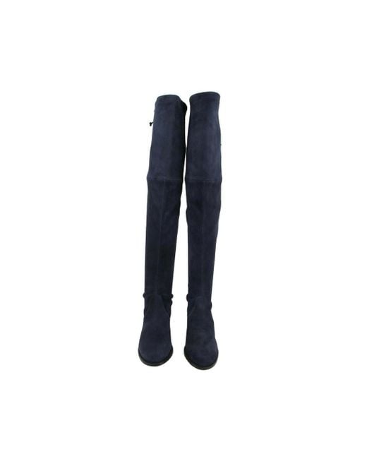 Stuart Weitzman Blue Midland Nice Suede Knee High Boot