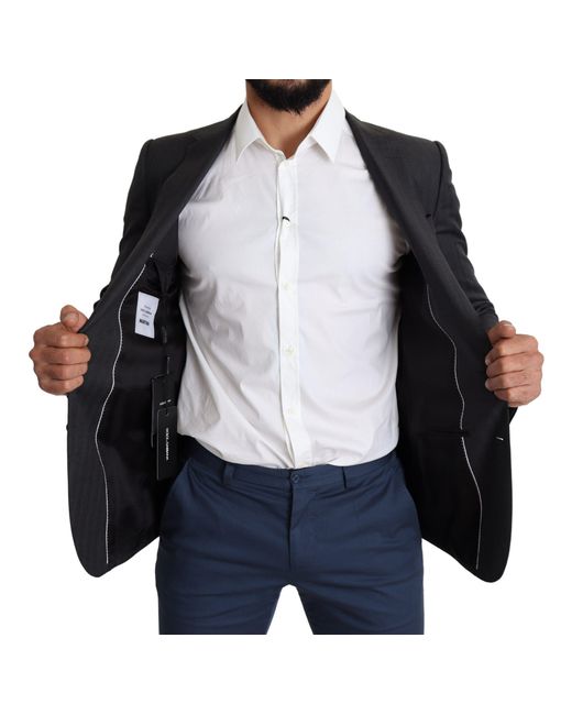 Dolce & Gabbana Blue Wool Single Breasted Coat Martini Blazer for men