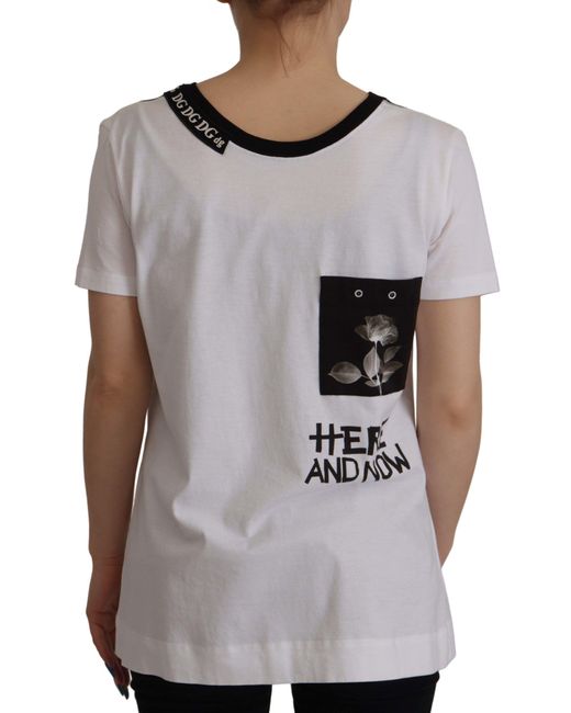 Dolce & Gabbana Gray Elegant Round Neck Slogan Tee
