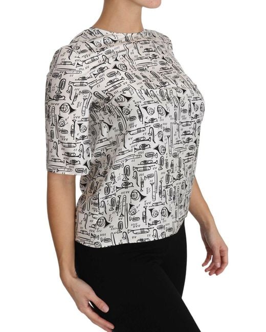 Dolce & Gabbana Gray Silk Blouse