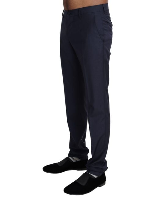 Dolce & Gabbana Blue Dress Formal Trouser Pants for men