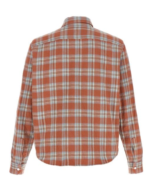 Second/Layer Brown Cotton Blouse for men
