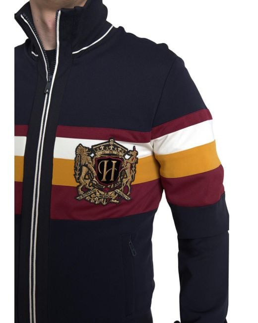 Dolce & Gabbana Blue Cardigan Heraldic Full Zip Sweater Clothing for men