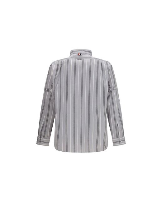 Thom Browne Gray Cotton Pattern Shirt for men