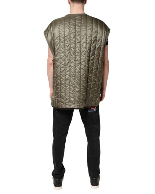 Dolce & Gabbana Brown Logo Plaque Quilted Vest Jacket for men