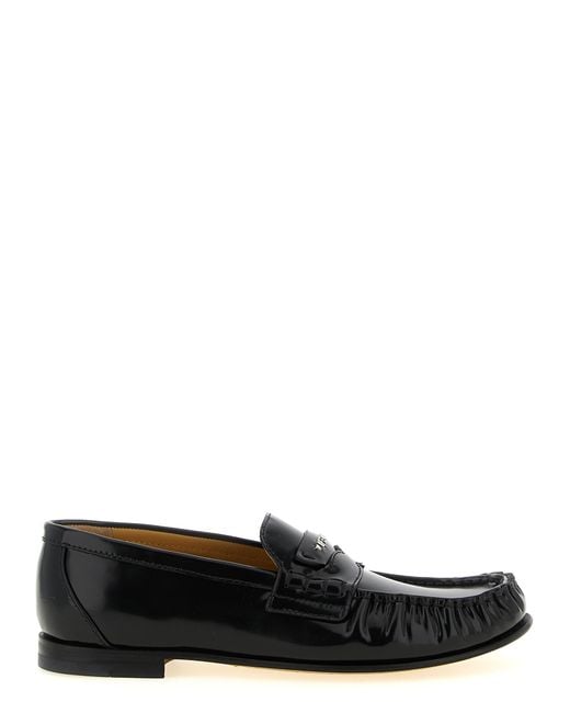 Fendi Black Calfskin Slip-On Loafers