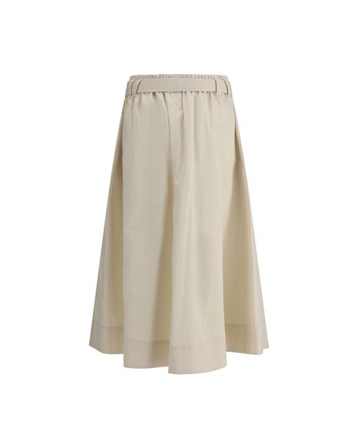 Brunello Cucinelli Natural Midi Skirts