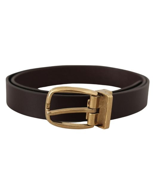 Dolce & Gabbana Black Elegant Dark Leather Belt for men
