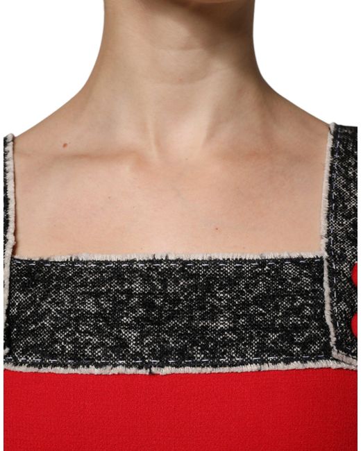 Dolce & Gabbana Wool Sleeveless A-Line Flared Mini Dress