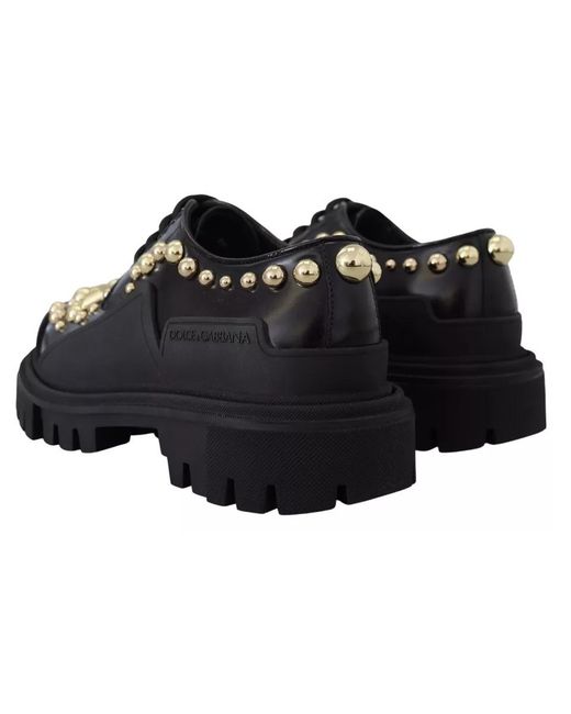 Dolce & Gabbana Black Studded Oxfords