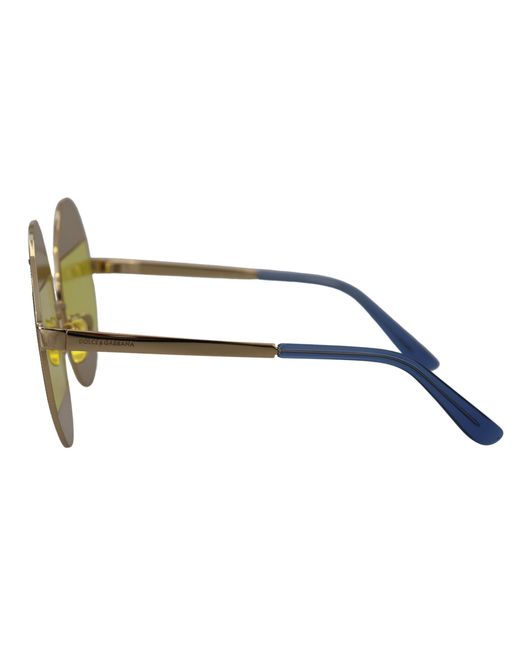 Dolce & Gabbana Green Crystal Embellished Oval Sunglasses