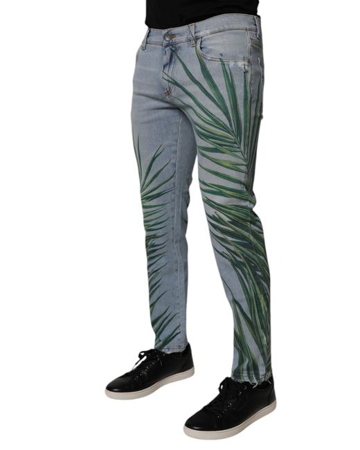 Dolce & Gabbana Gray Light Leaf Cotton Classic Denim Jeans Elastane Clothing for men