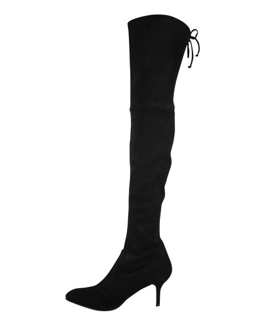 Stuart Weitzman Black Suede Solid Tiemodel Over-The-Knee Boot (Us)