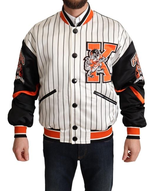 Dolce & Gabbana Black Bomber King Logo #Dgmillennials Jacket Polyester Clothing for men