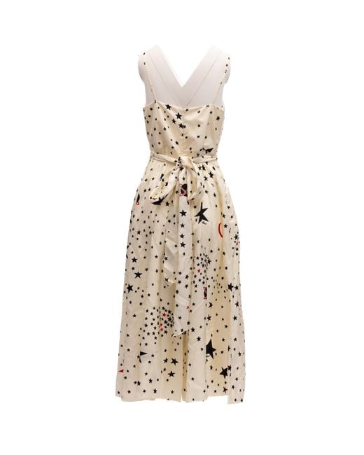 Valentino Garavani Metallic Midi With And Stars Dress