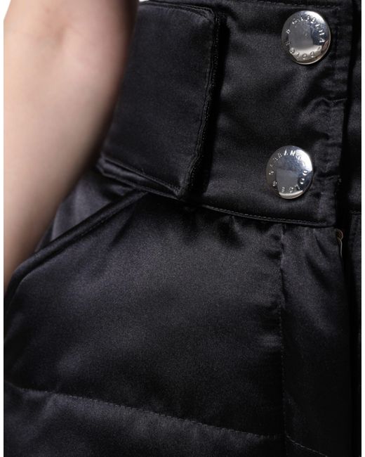 Dolce & Gabbana Black Quilted High Waist Boot Cut Pants