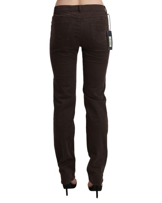 Ermanno Scervino Black Mid Waist Skinny Slim Trouser Cotton Jeans
