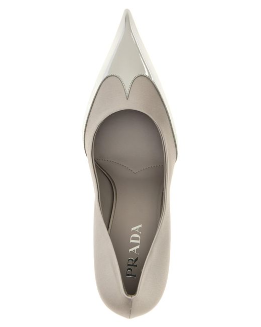 Prada White Viscose High Heel Pumps