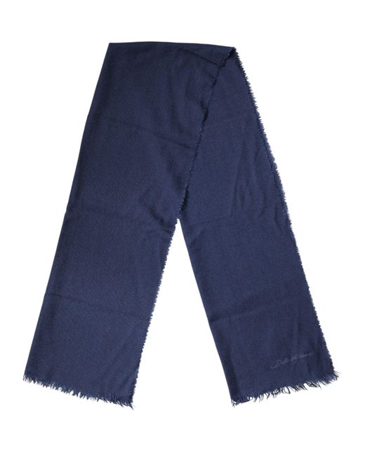 Dolce & Gabbana Blue Scarf Cashmere Neck Wrap Shawl for men