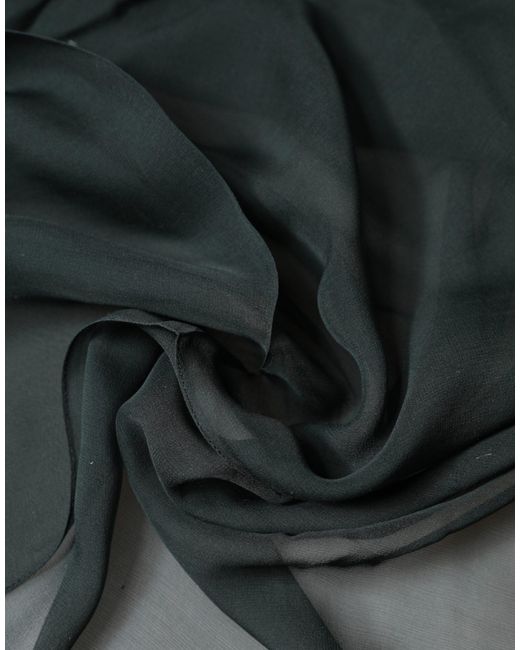 Dolce & Gabbana Green Silk Neck Wrap Foulard Scarf