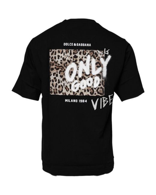 Dolce & Gabbana Black Amore Short Sleeve Graphic Tee for men