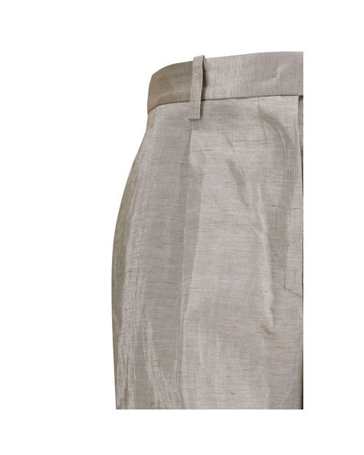 Forte_forte Gray Silver Polyester Casual Pants