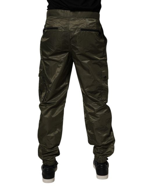 Dolce & Gabbana Black Nylon Cargo Pants for men