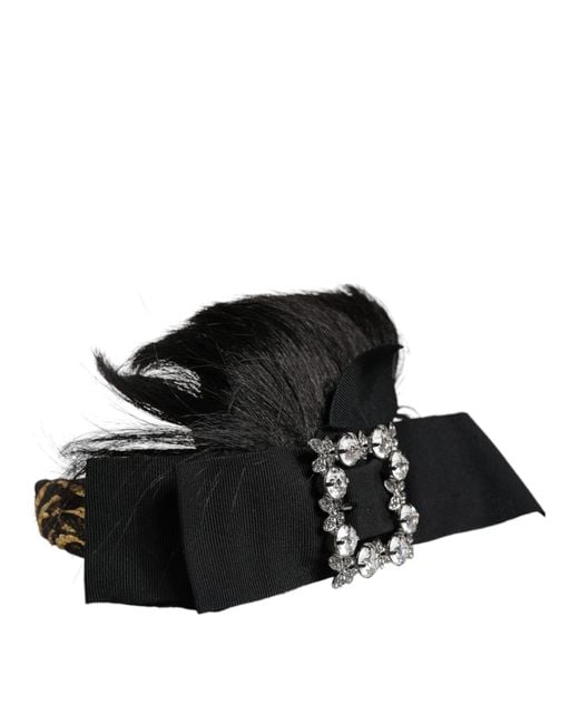 Dolce & Gabbana Black Hair Parrucchiera Crystal Headband Diadem