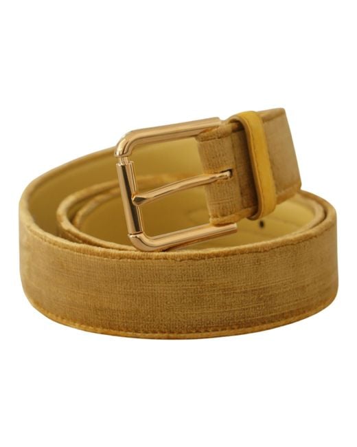 Dolce & Gabbana Metallic Elegant Velvet Designer-Buckled Belt
