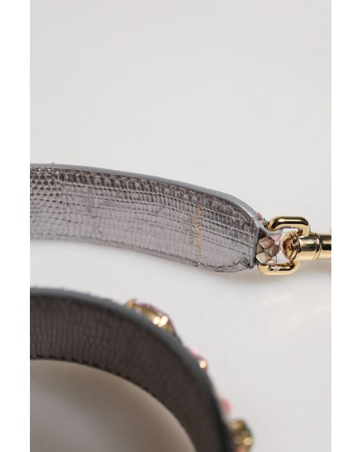 Dolce & Gabbana Multicolor Embellished Handbag Shoulder Strap Python Leather Bag