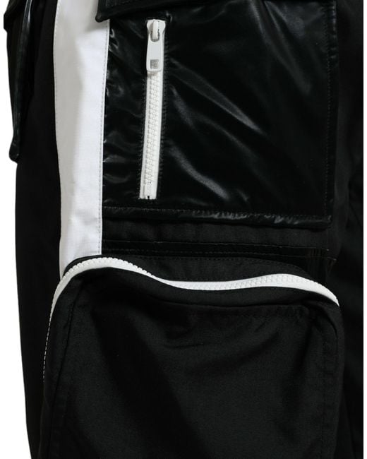 Dolce & Gabbana Black Nylon Cargo Jogger Sweatpants Pants for men