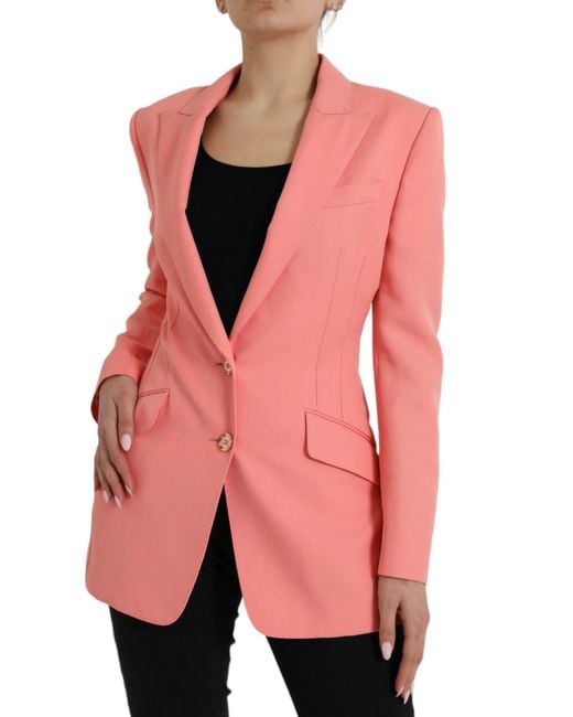 Dolce & Gabbana Pink Chic Peak Lapel Blazer
