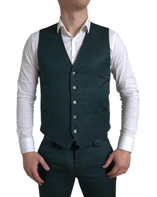 Dolce & Gabbana Blue Green 3 Piece Single Breasted Martini Suit for men