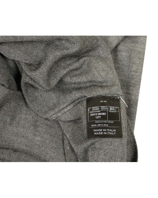 Gucci Gray Top Buttoned Silk Large Sweater for men