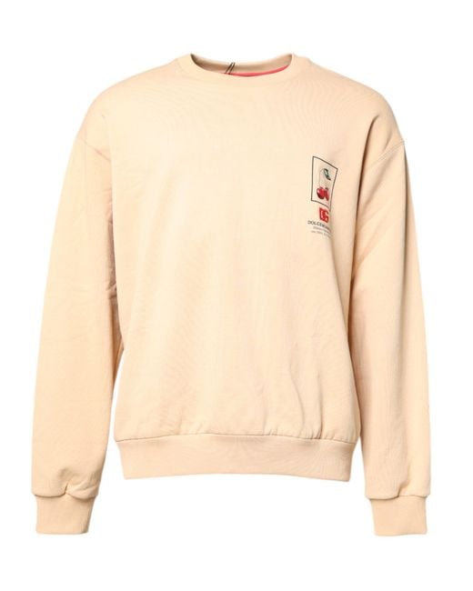 Dolce & Gabbana Natural Cherry Pullover Sweatshirt for men