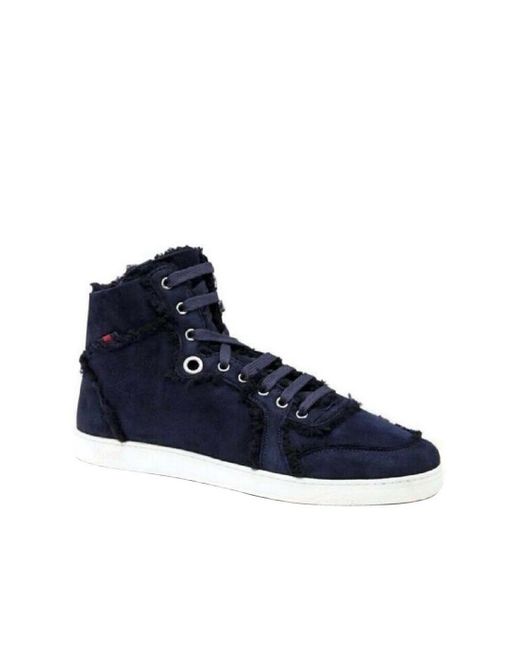 Gucci Blue Shearling High-Top Sneaker for men