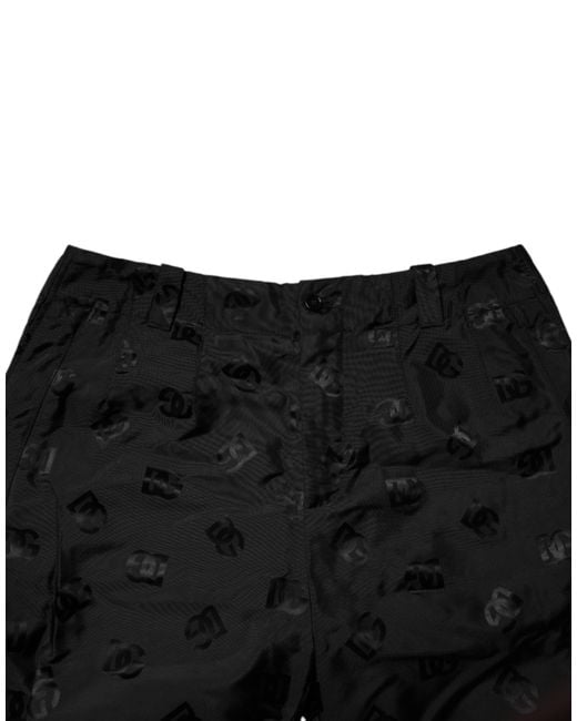 Dolce & Gabbana Black Allover Print Trousers for men